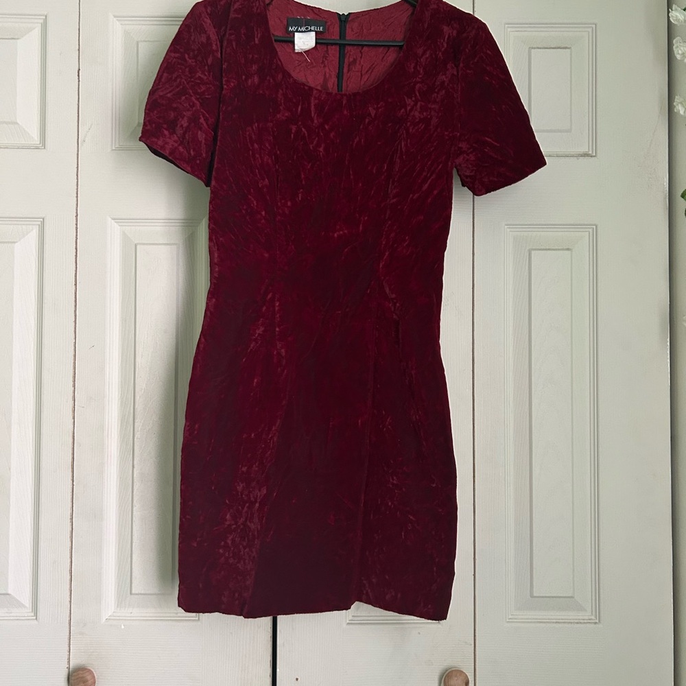 Vintage Burgundy Velvet Dress